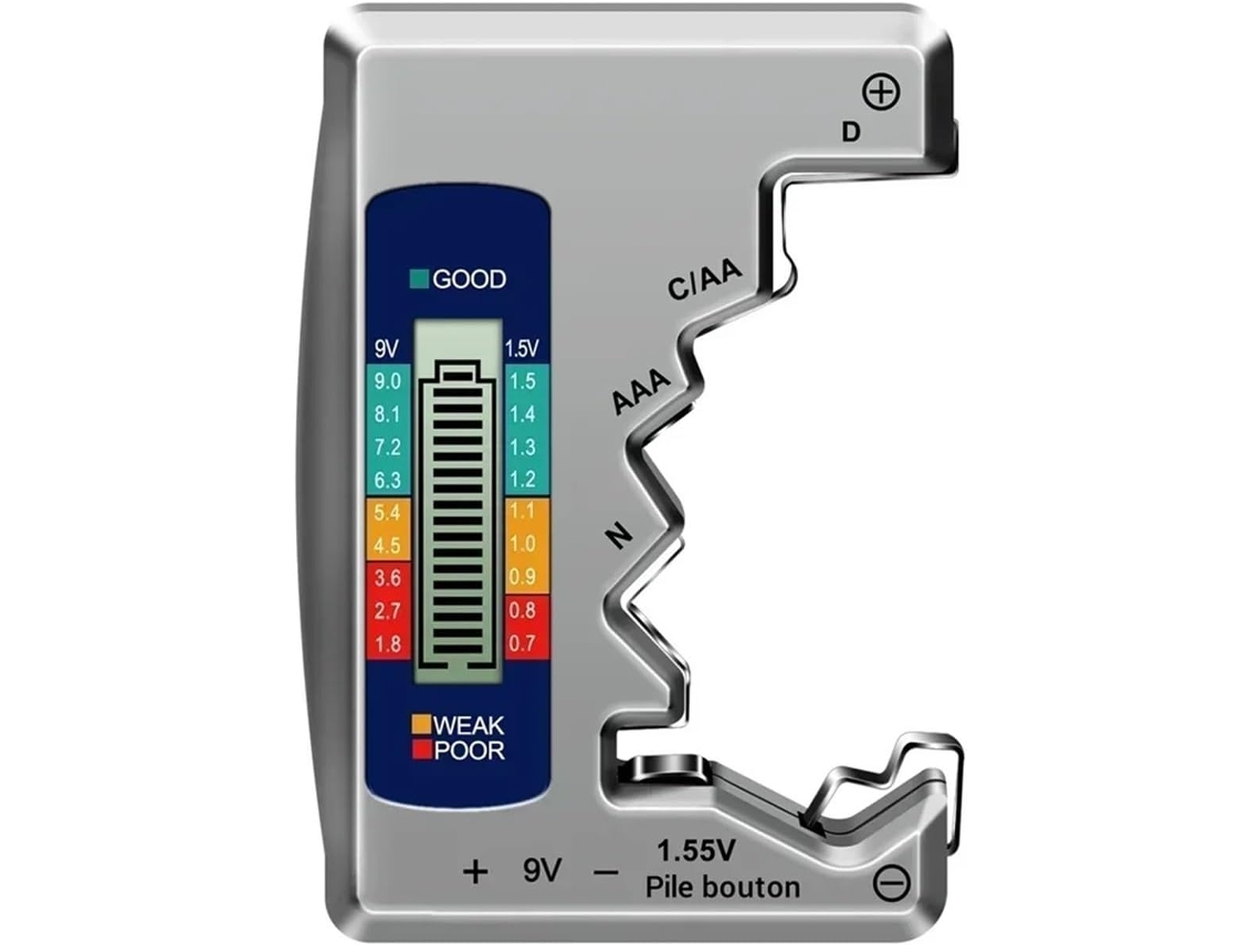 Probador De Baterías Digital Bt1688, Batería De Botón De 9 V, Pantalla Lcd De 1,55", Detector