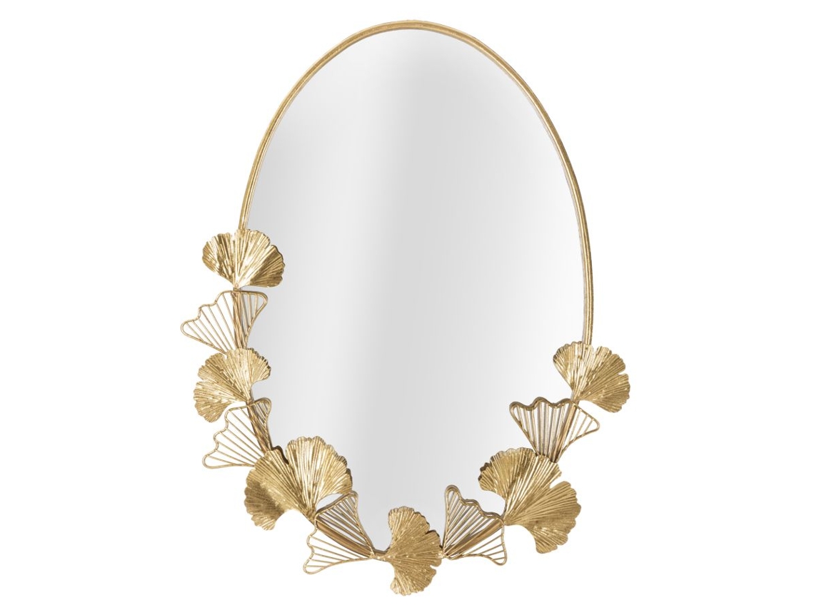 Espejo De Pared Hoja Pequeña Cm 61,5x3x78 Unico / Oro