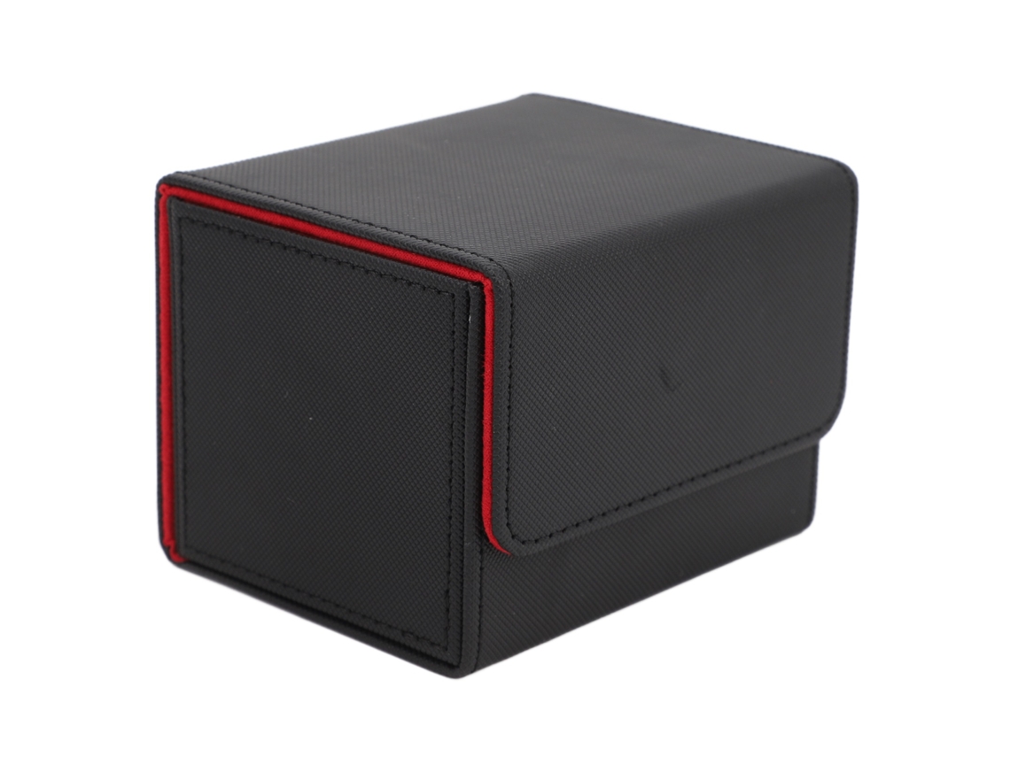 2026-caja Para Barajas De Cartas Con Tapa Magnética De Cuero Pu, Capacidad Grande, Para Cartas De Juego Y Tarot, Negro Y Rojo