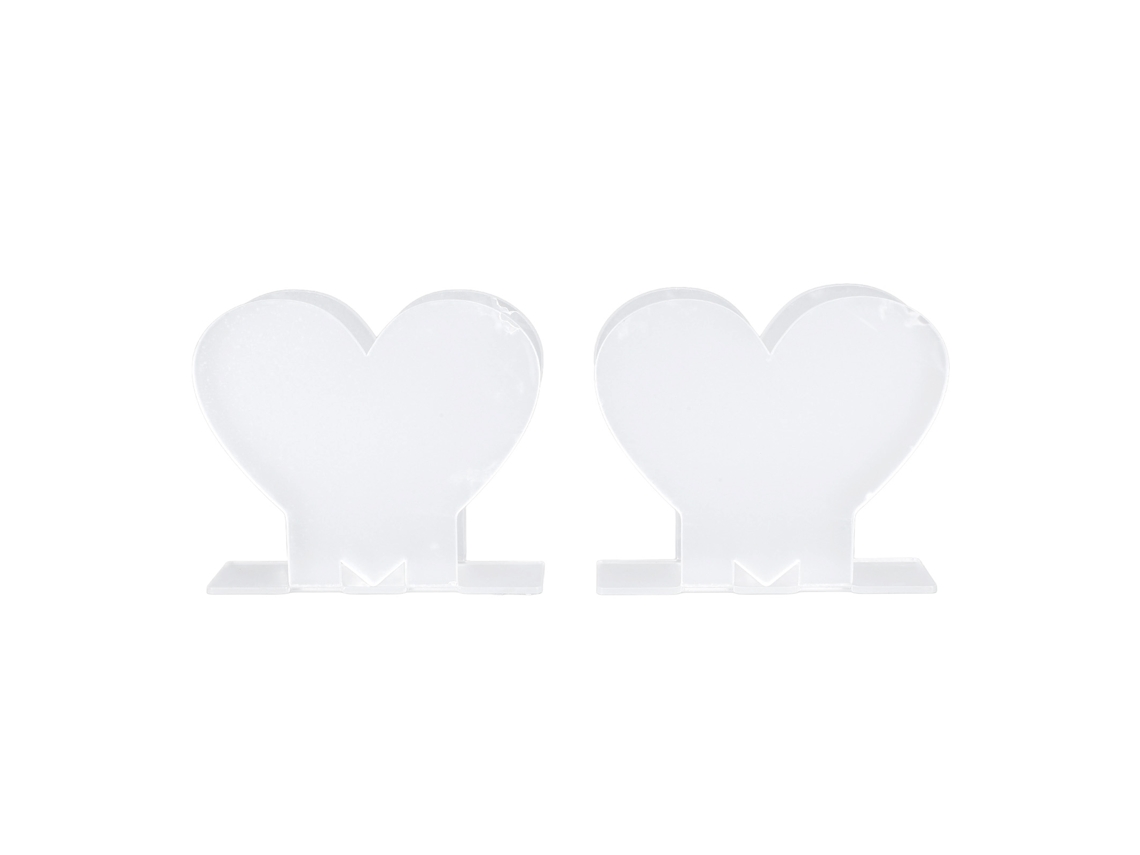 Servilletero de acrílico transparente con forma de corazón (2 unidades)
