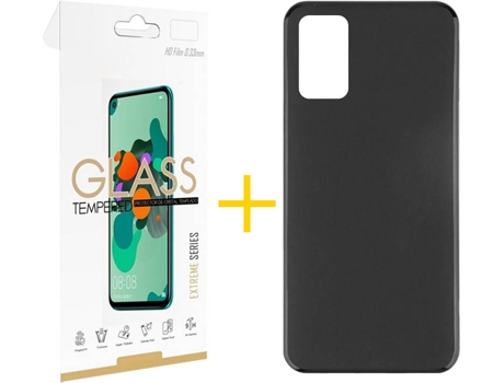 Kit Funda + Protector de Pantalla Oppo A54 5G SKYHE Liso (Negro)