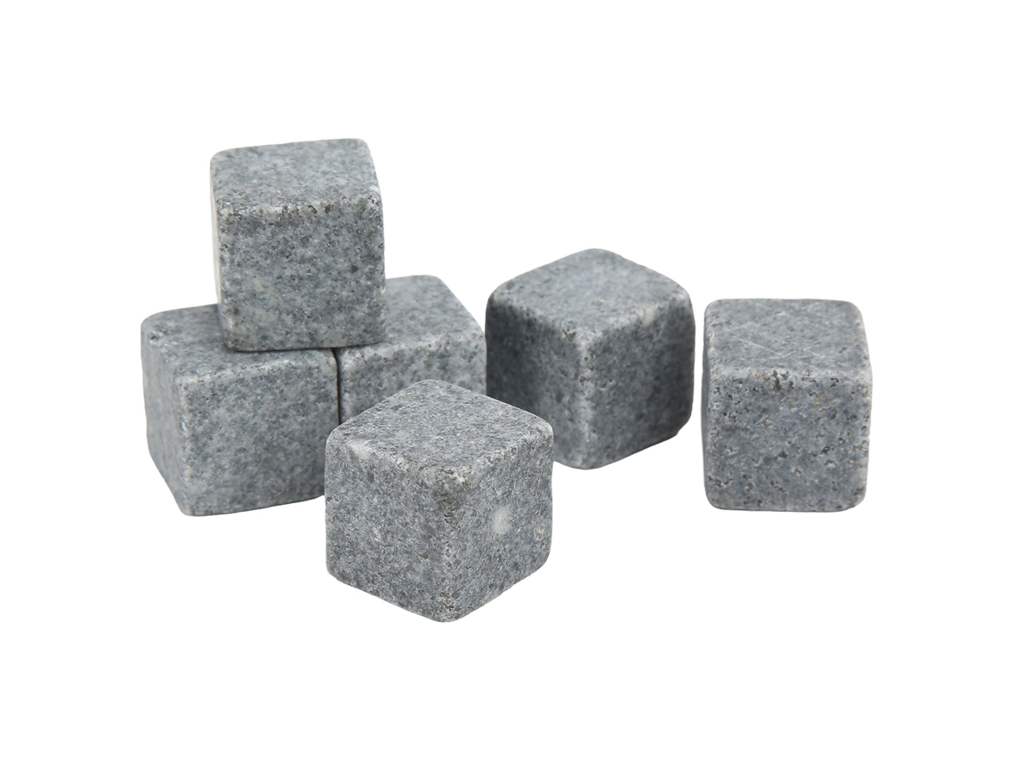 Conjunto de Pedras de Granito para Uísque 2cm com Sacola de Flanela Presente 6