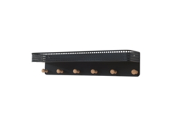 Perchero de pared con estante y 6 ganchos, marca Jäller, metal, 60x14x12 cm, negro, [EN.CASA]