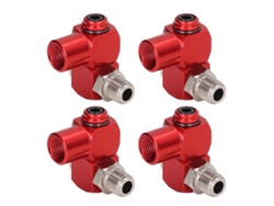 4 Conectores De Manguera De Aire De 360 Grados Con Rosca Npt De 1/4 Pulg.