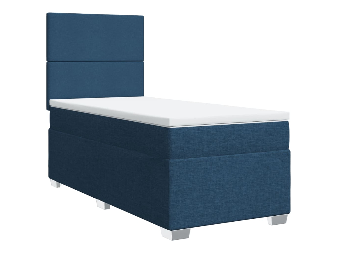 Maison Exclusive - Cama Box Spring Con Colchón Tela Azul 80x200 Cm