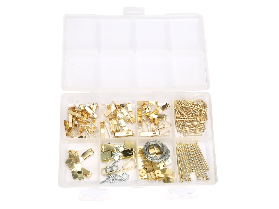 Kit De 200 Chinchetas De Hierro Para Colgar Cuadros Con Accesorios Y Caja De Almacenamiento.