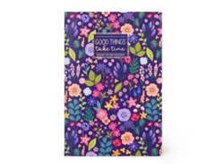 Libreta grande B5 con diseño de flores y rayas Legami