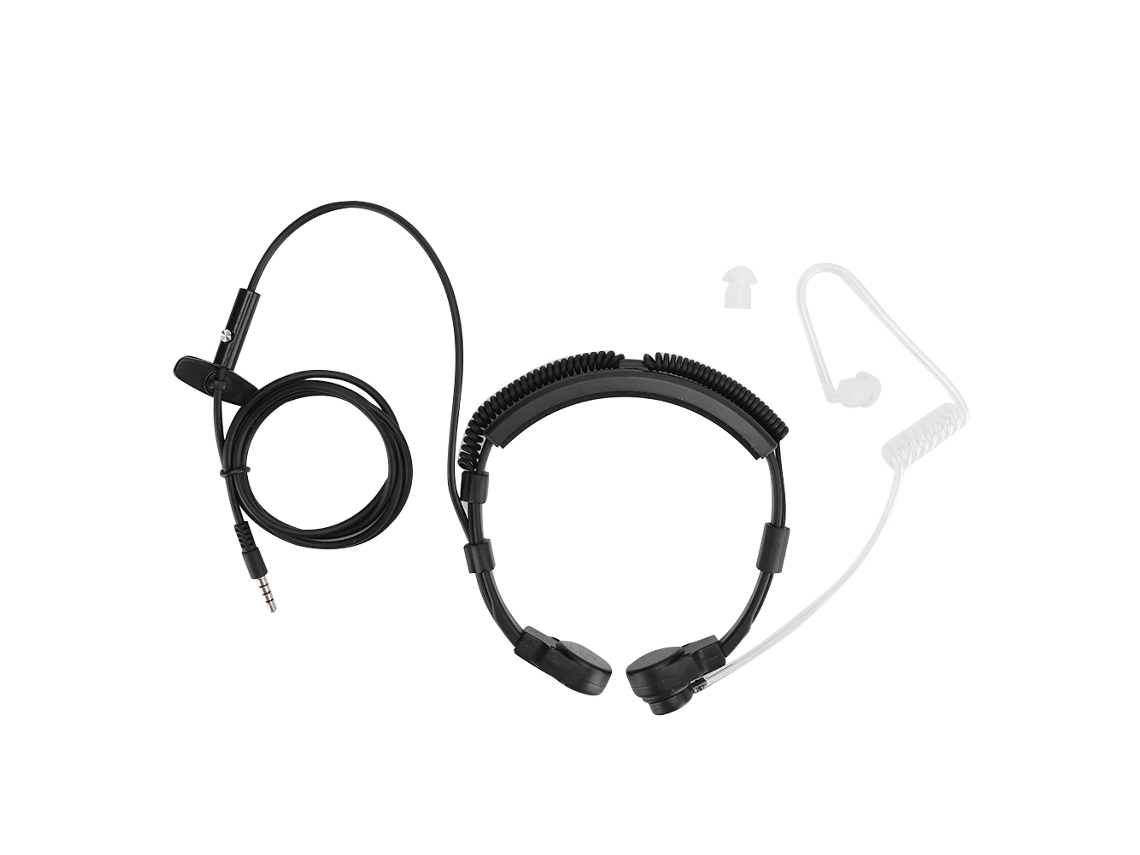 Micrófono De Garganta Con Auricular Ptt, Tubo De Aire Oculto Ajustable, Interfaz Para Smartphone De 3,5 Mm.