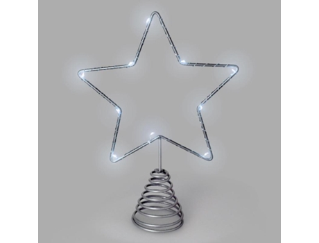 Guirnalda adorno luces navidad estrella arbol navidad luz blanco frio. 10 leds. uso interno protección ip20. 2 baterias aa