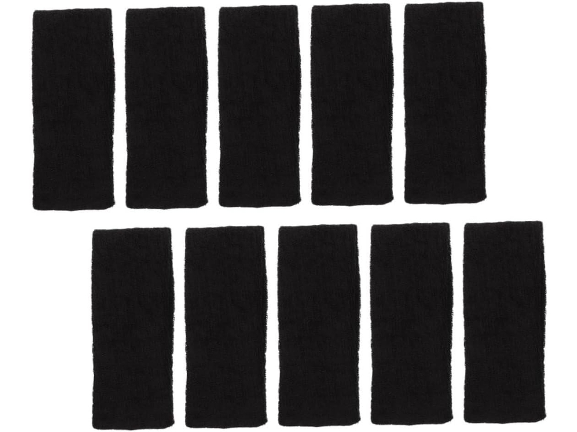 Paquete de 10 cintas para la cabeza elásticas negras, resistentes al sudor, para deportes y fitness.