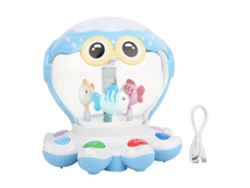 Brinquedo Musical Elétrico Educacional Com Luz 3d Para Aprendizagem Infantil Recarregável Azul