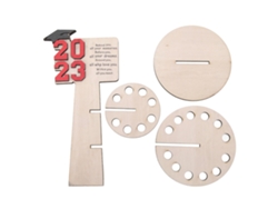 Hucha De Graduación De Madera De Pino Con 20 Agujeros - Regalo Decorativo Para Graduación