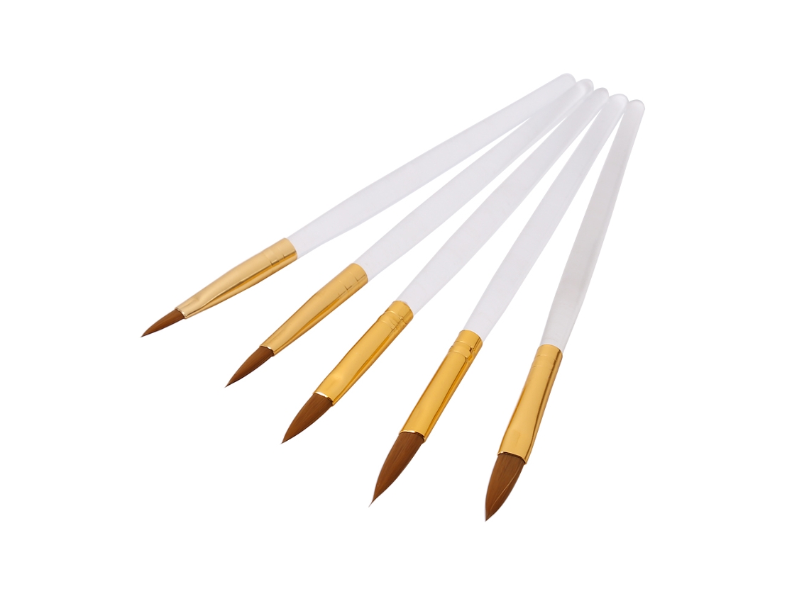 5pcs/set Pincel Caneta Uv Para Pintura De Unhas Dicas Falsas Pó Acrílico Gel Desenho Ferramenta 3d