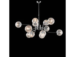 Ikarus - Lámpara De Suspensión Hierro Cromo Brillo 12 Luces 94 - Ø105 - Bl213-12-cr