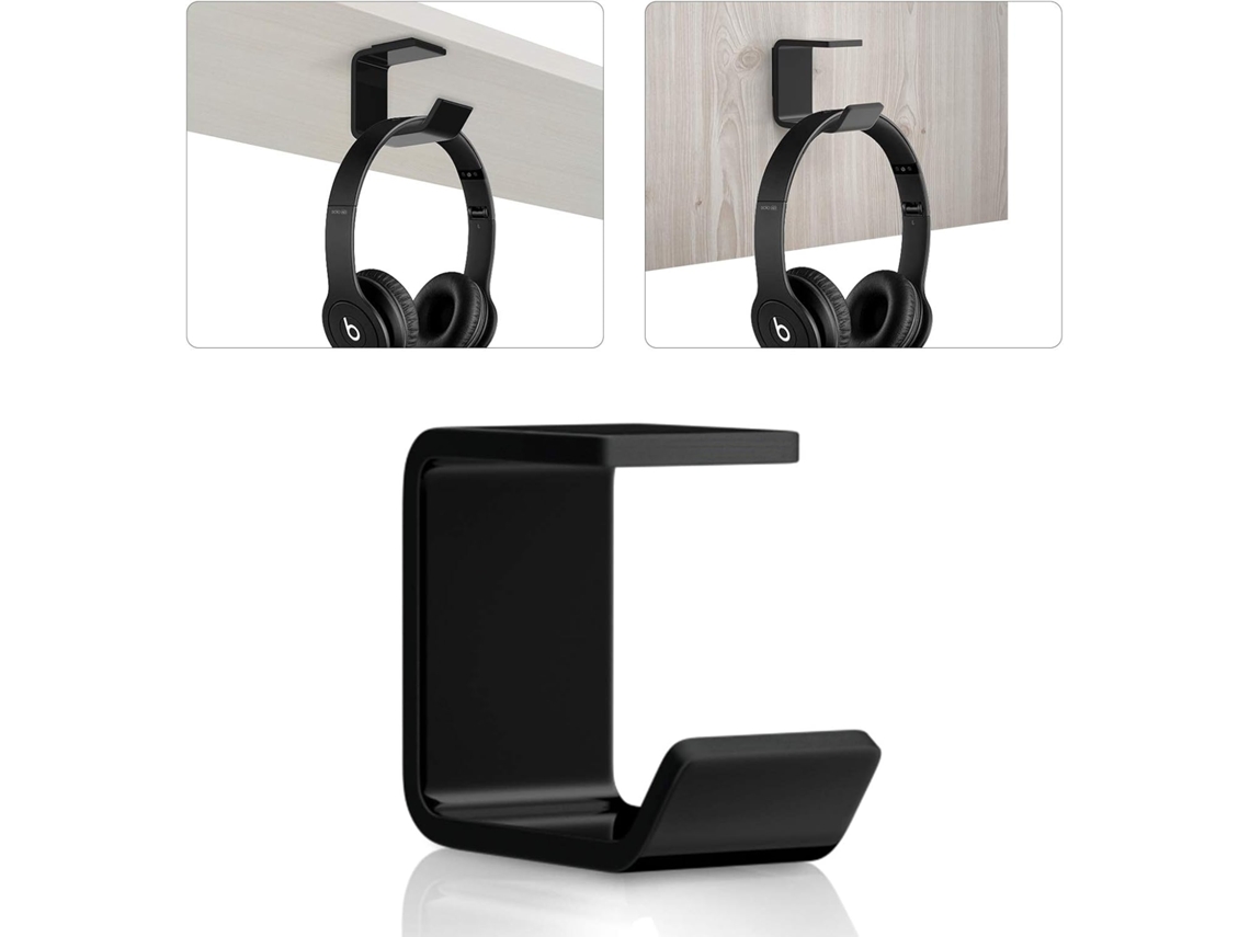 VYLARA Suporte Para Fones De Ouvido Sob A Mesa Em Alumínio Extrudado, Aparência Elegante E Durável Para Uma Mesa Limpa E Com Economia De Espaço