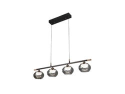 Regleta Led Colgante Pompeya De 4 Luces Con Control Remoto (28w 3cct 2520lm) Ip20 30-130x91x15cm Color Negro