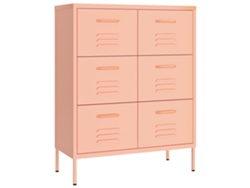 Armario de acero con cajones 80x35x101,5 cm Rosa MAISON EXCLUSIVE