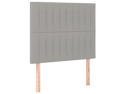 Cabecero gris claro 100x5x118/128 cm Tejido exclusivo Maison