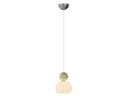 Lámpara Colgante Color Crema Con Una Sola Bombilla, Pequeña Lámpara Colgante Nórdica De Cristal, Lámpara Colgante Led De Resina (verde Aguacate)