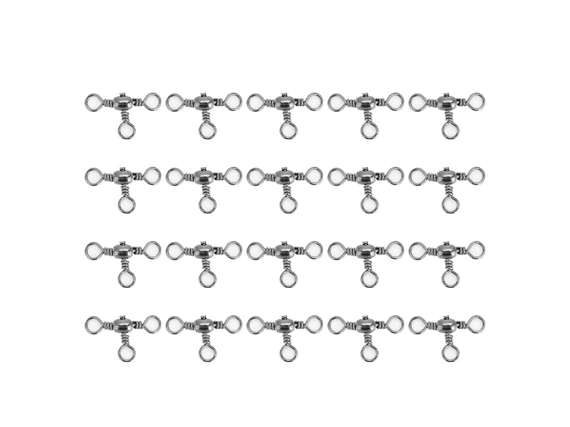 20 Piezas Giratorios Flexibles Duraderos De Tres Vías Giratorios Triple Para Pesca Conectores (2)