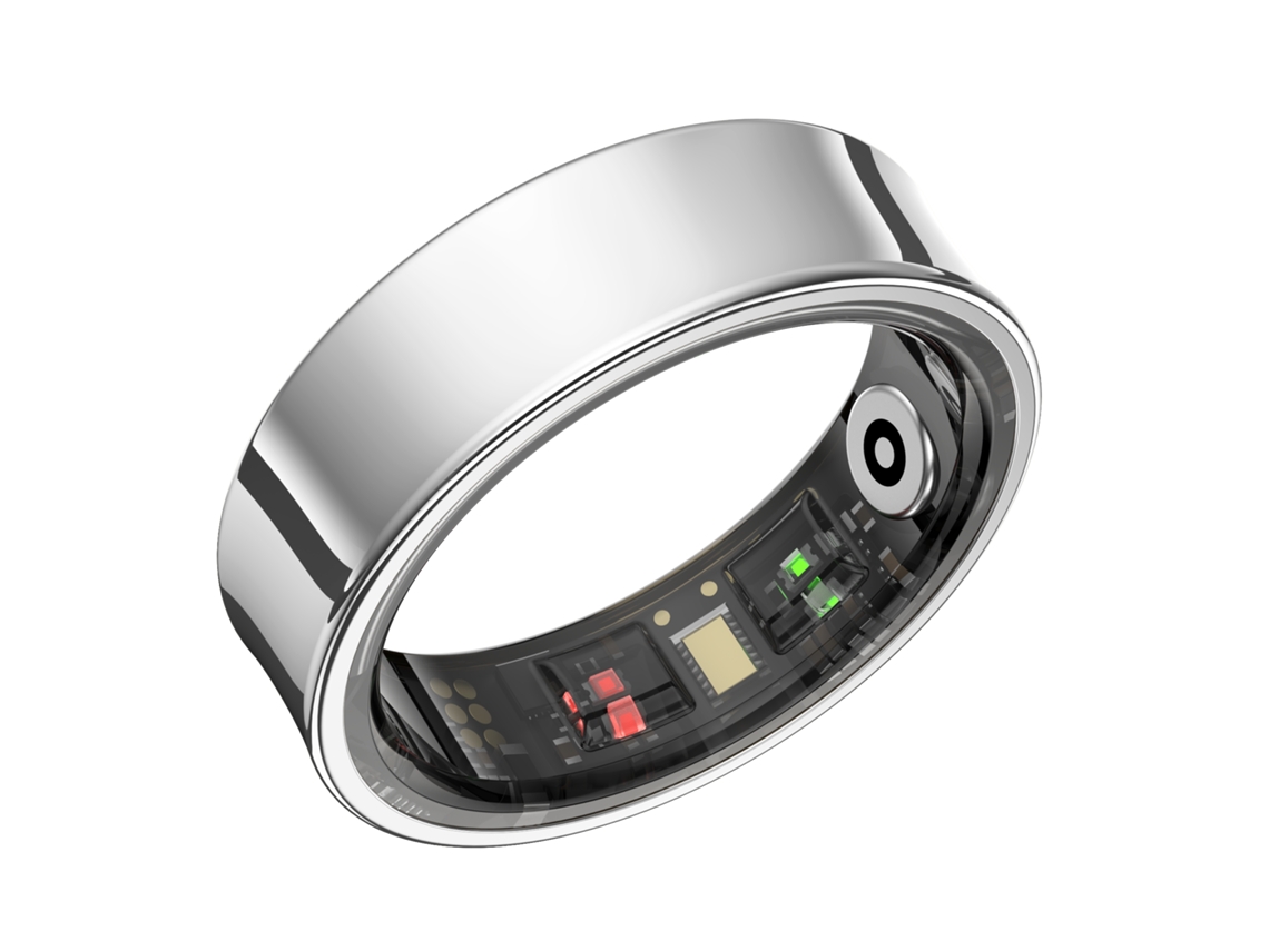 Anillo inteligente, monitor de salud, saturación de oxígeno en sangre, monitorización del sueño, resistente al agua. (Plateado, talla 11)