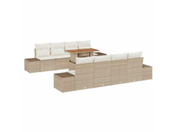 Maison Exclusive - Conjunto De Comedor De Jardín Con Cojín 9 Pcs Beige Y Crema
