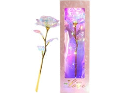 Rosa Galaxia Colorida para Mujer, Rosa de Oro de 24k con LED, Regalo de Cumpleaños, Día de la Madre, Graduación, Navidad