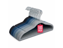 Perchas antideslizantes de terciopelo, paquete de 100 unidades, tonos azules, con gancho giratorio de 360°, COM-FORT HOUSE