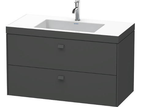 Lavabo para muebles DURAVIT Brioso c-bonded con subestructura de pared 100,0x48,0 cm 2 cajones incl. hueco para sifón y faldón sin rebosadero co