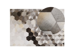 Alfombra BELIANI Sason de Piel de vaca Beige 160x230