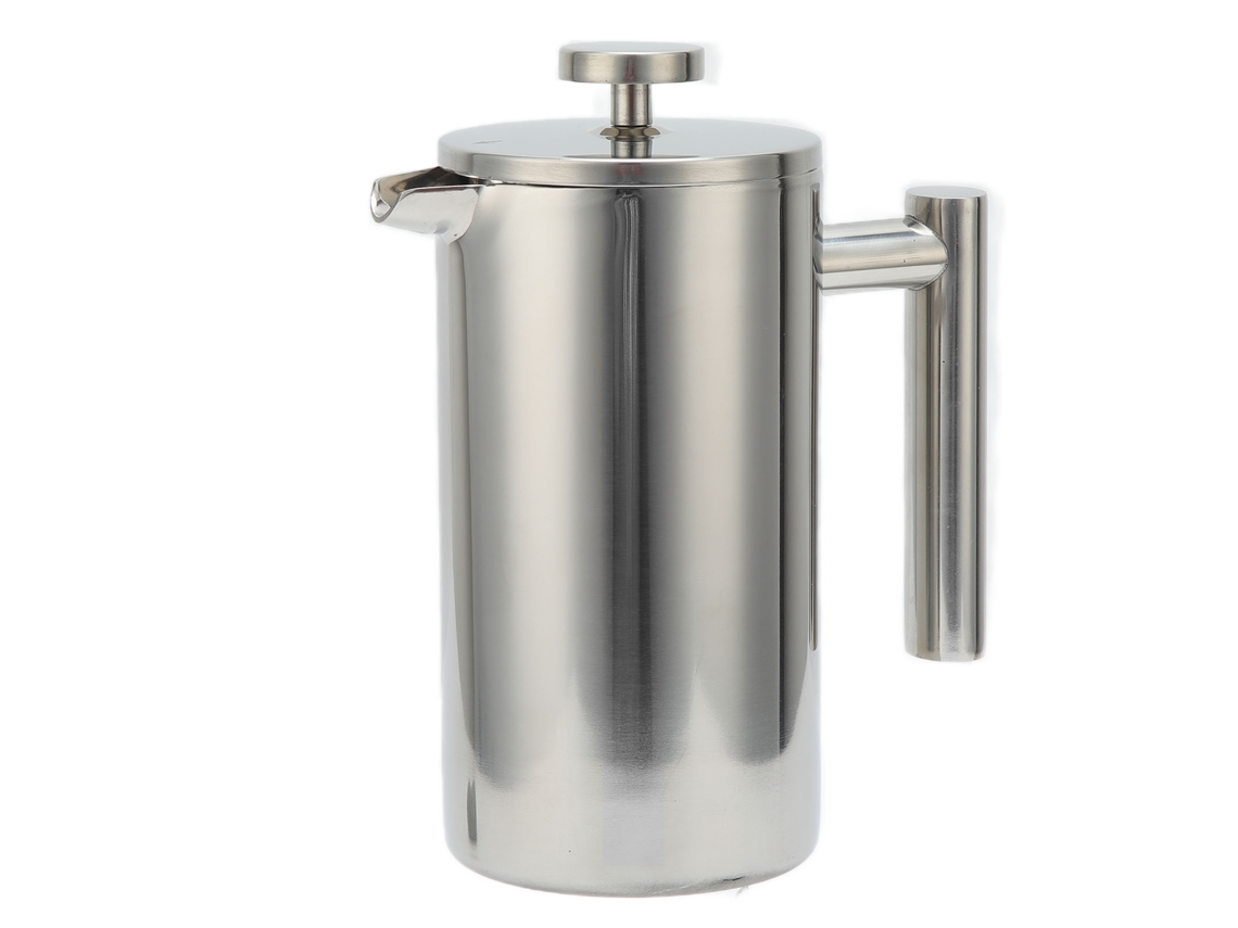 Cafetera de prensa francesa de acero inoxidable de 1000 ml para preparar café y té en casa.