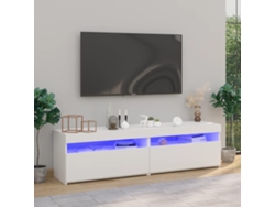 Estantería/Mueble de TV con luces Led 2 Pzs 75X35X40 Cm Blanco