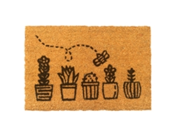 Relaxdays Felpudo De Coco, Motivos Vegetales, 60x40 Cm, Antideslizante, Resistente A La Intemperie, Interior/exterior