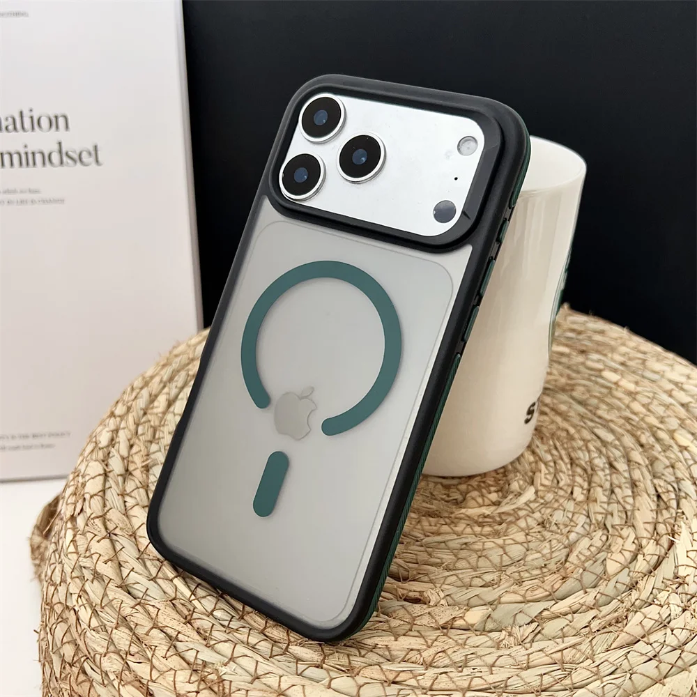 (iphone Air, Verde) Funda Magnética Mate A Prueba De Golpes Para Iphone, Compatible Con Carga Inalámbrica Magsafe.
