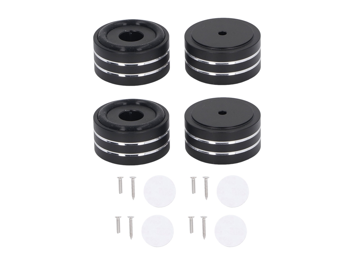 4 Patas Antideslizantes Y Amortiguadoras De Aleación De Aluminio Para Equipos De Audio Y Reproductores De Cd.