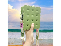 Hermosas botellas de agua con pajitas, botella de agua creativa Kawaii Galletas (verde, 380 ml)