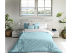 Funda Nordica Cama 105 Algodón Extra Suave Fabricado En España F Azul Mar 76 / Blanco NATURALS