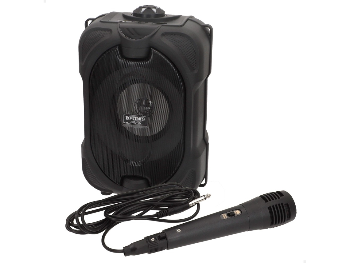 Altavoz inalámbrico c/micrófono y luces 19x15x16 cm BONTEMPI