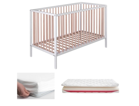Cuna Bebé Laponia Con Somier De Láminas De Haya Colchón Helios Protector Colchón 4 Ruedas COOL · DREAMS