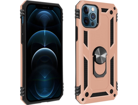 Funda iPhone 12 Pro Max AVIZAR Anillo Rosa Dorado