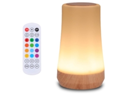 Lámpara de mesa de noche sensible al tacto, 13 colores RGB y 5 niveles de brillo, recargable por USB, luz regulable con control remoto Vledary