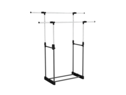 Burro Perchero Doble Extensible con Zapatero Hebdo Plateado 172x41x157cm THINIA