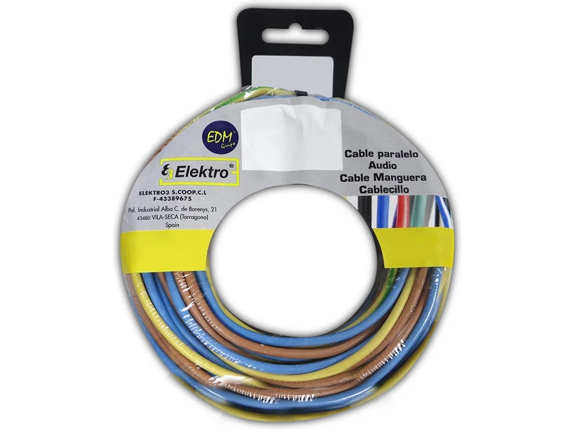Rollo De Cable EDM 1.5 mm 3 Cables (Az-Mar-T) 20 mts x Color 60 mts