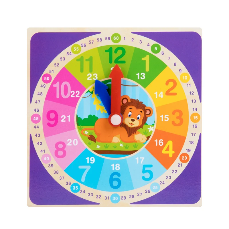 Reloj De Juguete De Madera Montessori Para Niños, Con Manecillas De Hora, Minuto Y Segundo Para La Educación Infantil Temprana.