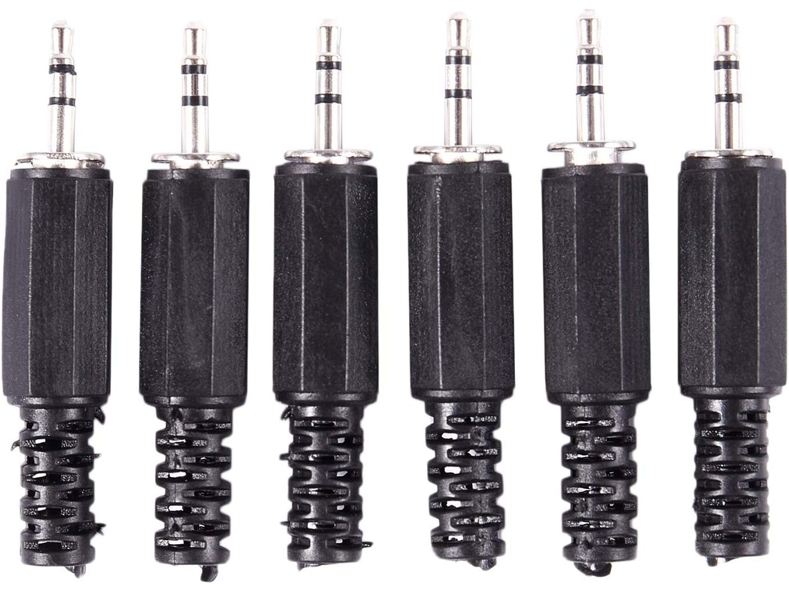 6 Conectores De Audio Para Auriculares Estéreo Macho De 2,5 Mm Para Soldar (diy)