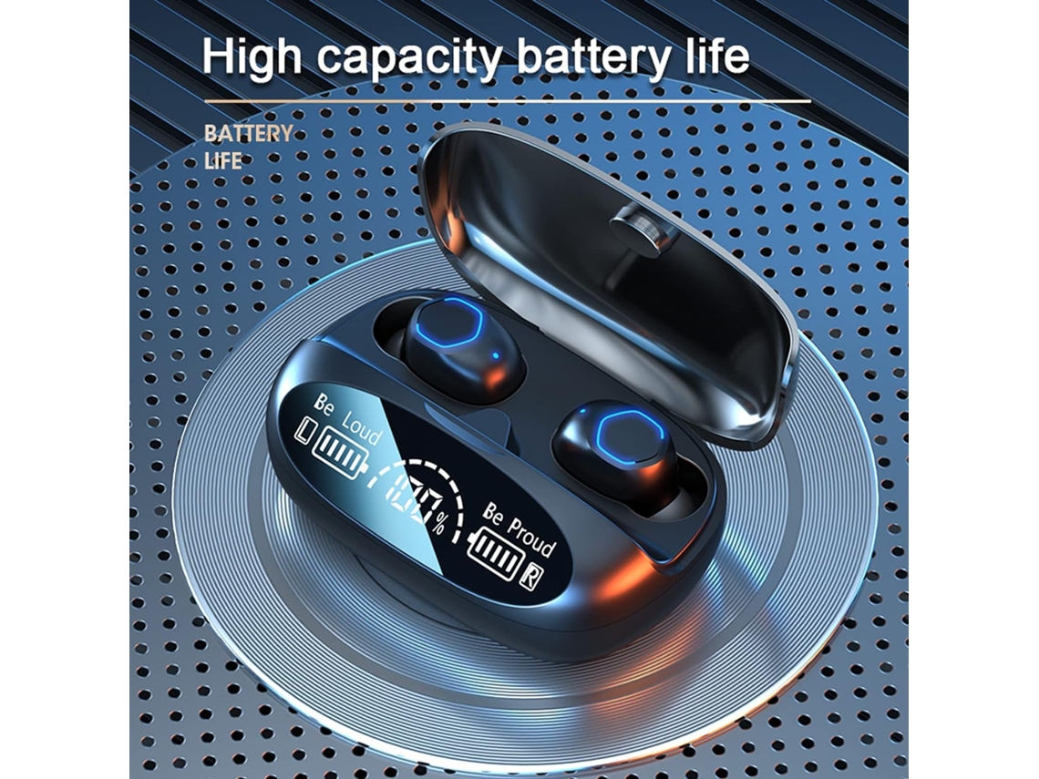 Auriculares inalámbricos, Bluetooth 5.3, potentes graves, verdaderos auriculares inalámbricos, IPX7, resistente al agua, control de botón USB-C, CHRONUS