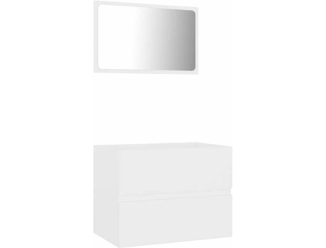 Conjunto 2 de muebles de baño VIDAXL madera contrachapada blanco