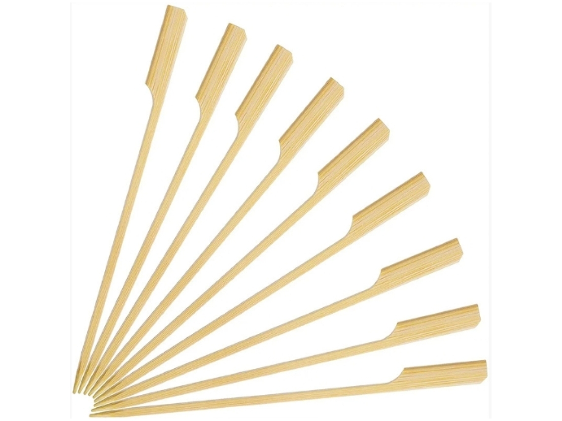 Palillo Para Canapés, Multiusos Para Aperitivos Con Construcción Duradera, Brochetas De Bambú Natural De 11 Cm Con Agarre Cómodo, Ideal Para Cócteles,