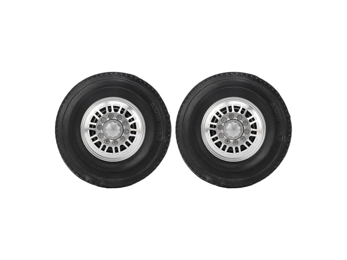 Kit De Neumáticos Delanteros De Goma Con Llantas Metálicas Para Coche Rc Tamiya A Escala 1/14