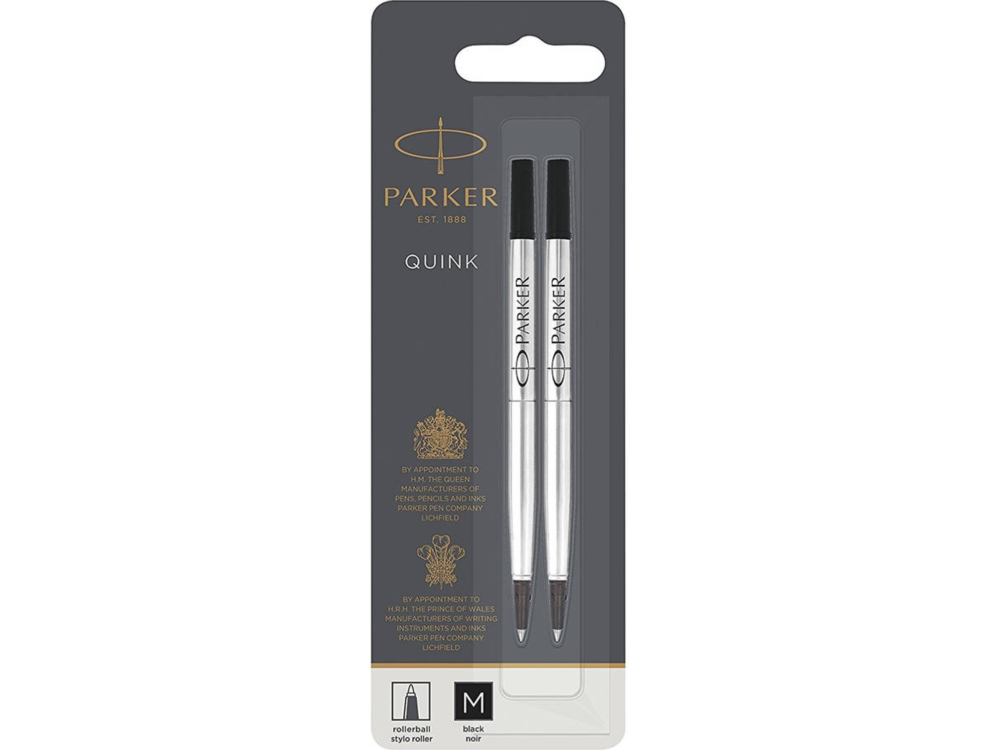 Pack 2 Recambios para Bolígrafos PARKER 1950325 Negro